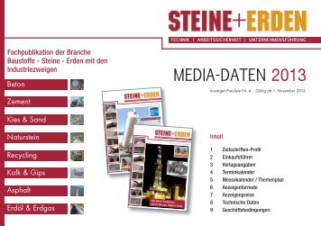 Mediadaten deutsch - Steine + Erden