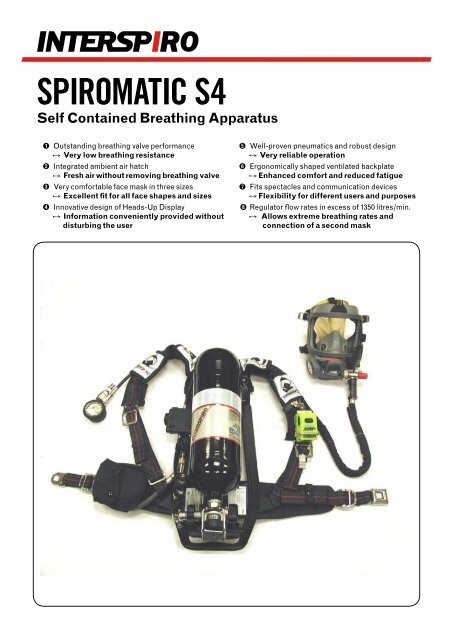 SPIROMATIC S4 Self Contained Breathing Apparatus - Interspiro
