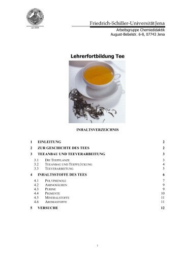 Lehrerfortbildung Tee