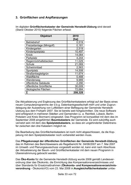 regenerative Energieanlagen in HU - Gemeinde Henstedt-Ulzburg