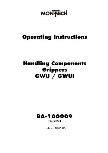 Operating Instructions Handling Components ... - Montech AG