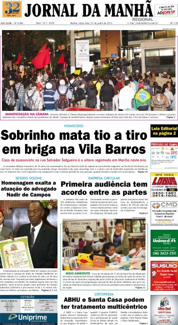 Sobrinho mata tio a tiro em briga na Vila Barros - Jornal da ManhÃ£