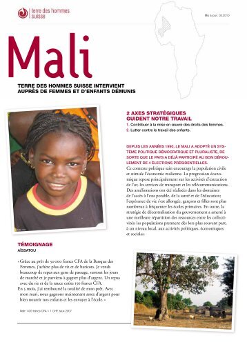 Fiche descriptive Mali - Terre des Hommes Suisse