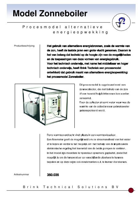 Folder Zonneboiler - Brink Techniek