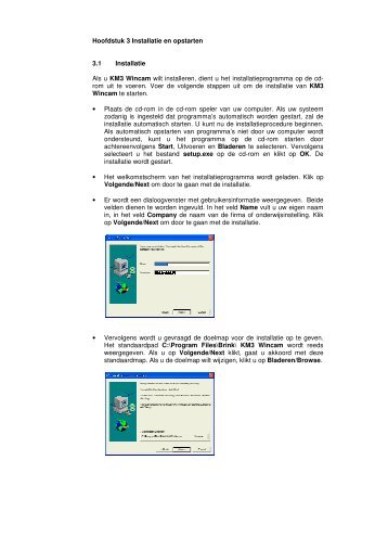 Installatiehandleiding software KM3 - Brink Techniek
