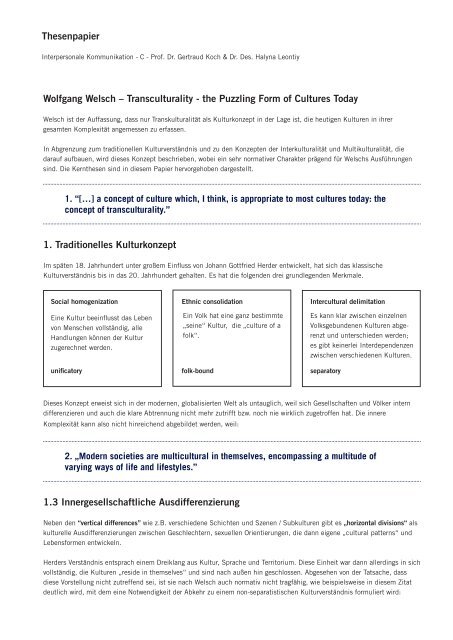 Wolfgang Welsch – Transculturality - the Puzzling ... - nocookie.net