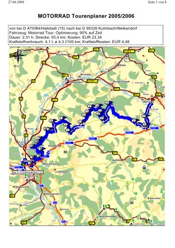 MOTORRAD Tourenplaner 2005/2006 - Fahrschule Füllgraf aus ...