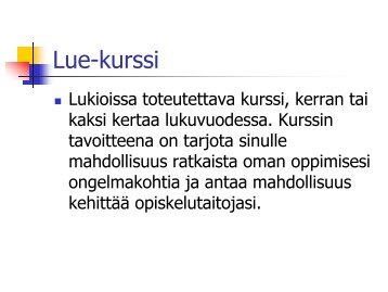 Lue-kurssi - Pori