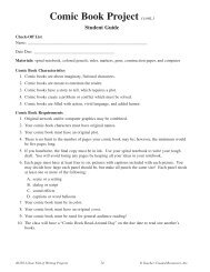 Comic Book Project (cont.) Student Guide - Schoodoodle.com