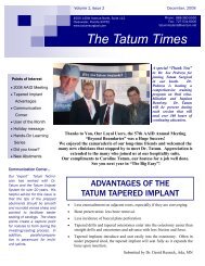 The Tatum Times - Tatum Surgical Inc.