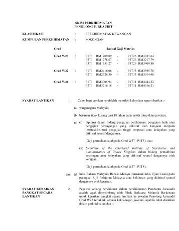 1 PENGHURAIAN KERJA PERKHIDMATAN PENOLONG 