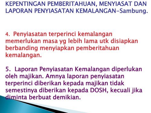 akta dan peraturan berkaitan pemberitahuan kemalangan