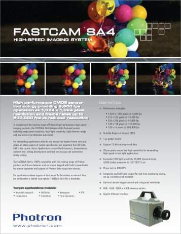 FASTCAM SA4 FASTCAM SA4 - Photron