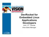 DevRocket for Embedded Linux Applications Developers - MontaVista
