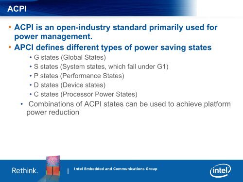 Embedded Linux Power Management on the Intel Atom ... - MontaVista