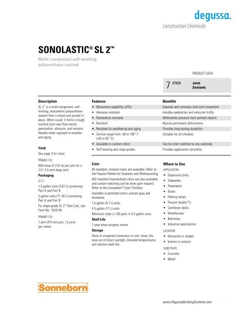 Sonolastic Np2 Color Chart