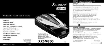 XRS 9830 - Cobra Electronics