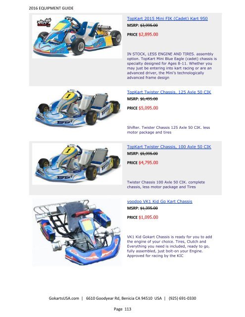 GokartsUSA-2016 Catalog - Go Karts | Mini Bikes | ATV | plus 11,000 Parts