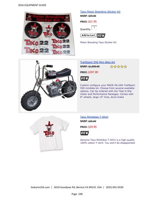 GokartsUSA-2016 Catalog - Go Karts | Mini Bikes | ATV | plus 11,000 Parts