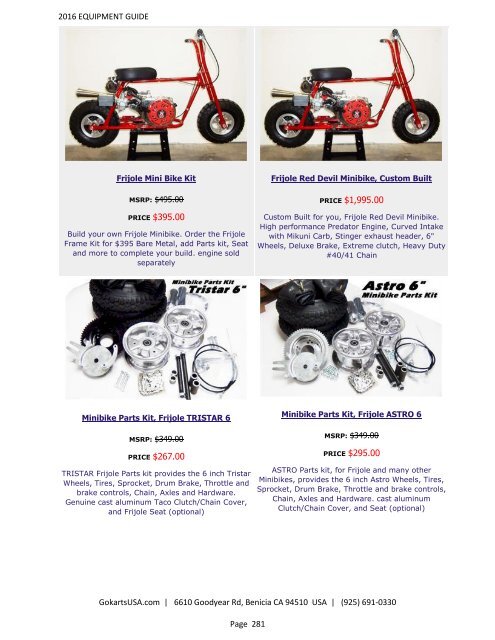 GokartsUSA-2016 Catalog - Go Karts | Mini Bikes | ATV | plus 11,000 Parts