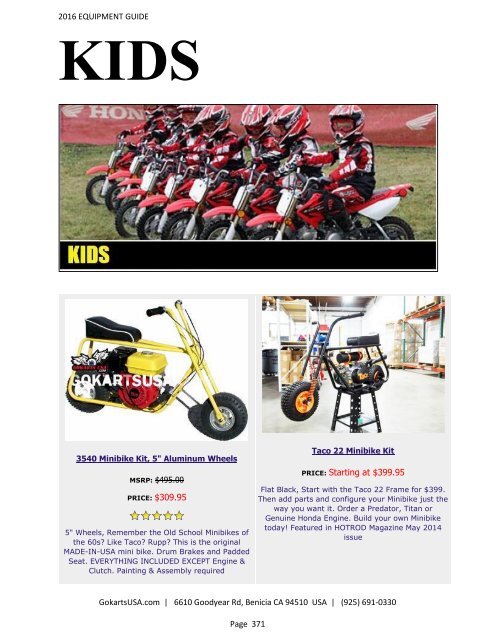 GokartsUSA-2016 Catalog - Go Karts | Mini Bikes | ATV | plus 11,000 Parts