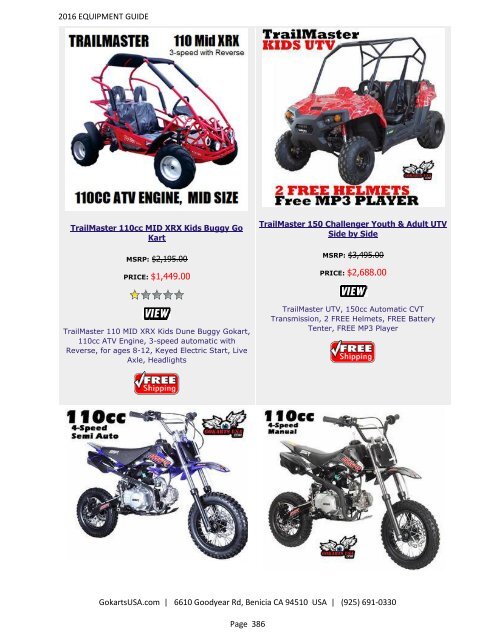 GokartsUSA-2016 Catalog - Go Karts | Mini Bikes | ATV | plus 11,000 Parts