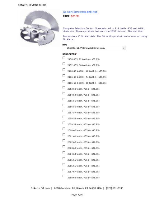 GokartsUSA-2016 Catalog - Go Karts | Mini Bikes | ATV | plus 11,000 Parts