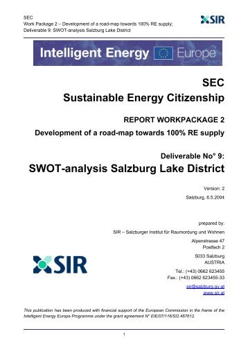 SWOT-analysis Salzburg Lake District - the project SEC!