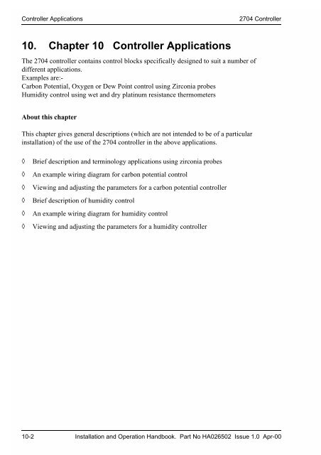 model 2704 controller installation and operation handbook - Soliton