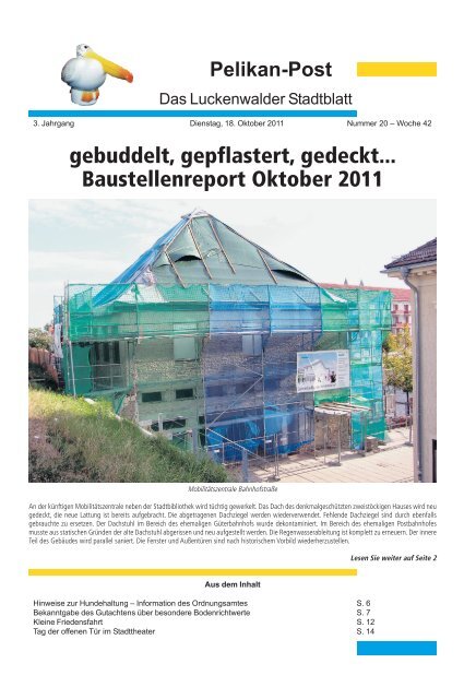 gebuddelt, gepflastert, gedeckt... Baustellenreport ... - Luckenwalde