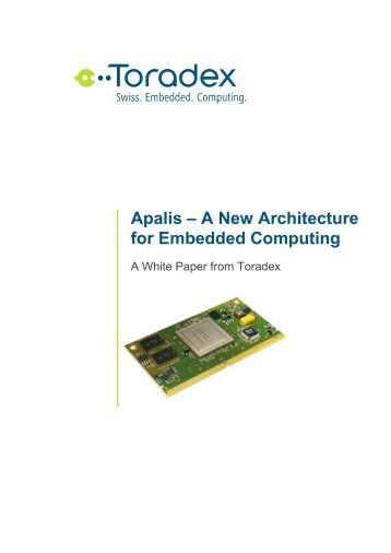 Apalis - A new Architecture for Embedded Computing - Toradex