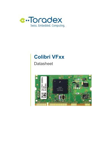 Colibri Vf61 Datasheet - Toradex