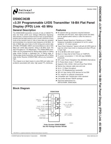 DS90C363B +3.3V Programmable LVDS Transmitter 18 ... - Toradex