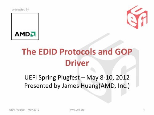 The EDID Protocols and COP Driver - UEFI