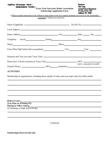 Download Rodeo Scholarship Form - Student Organizations - Texas ...