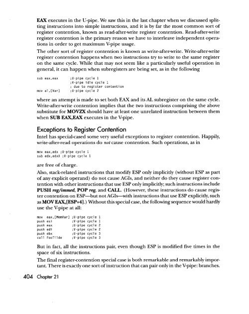 unleashing the pentium's V-pipe