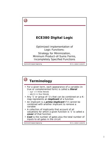 ECE380 Digital Logic Terminology
