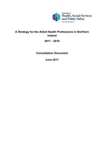 ahp strategy 23 june 2011 - Department of Health, Social Services ...