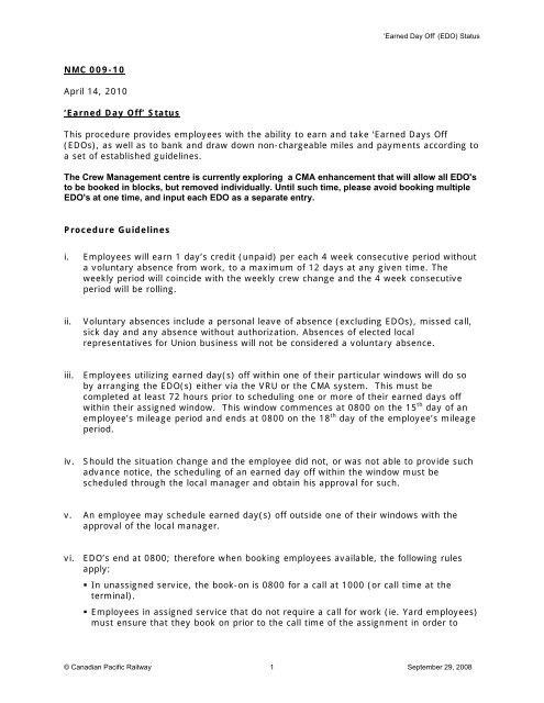 Tcrc 320 Procedure Guidelines for EDO - TCRC 320
