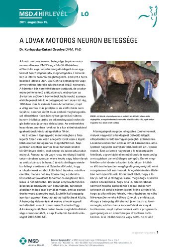 A LOVAK MOTOROS NEURON BETEGSÃGE - MSD Animal Health