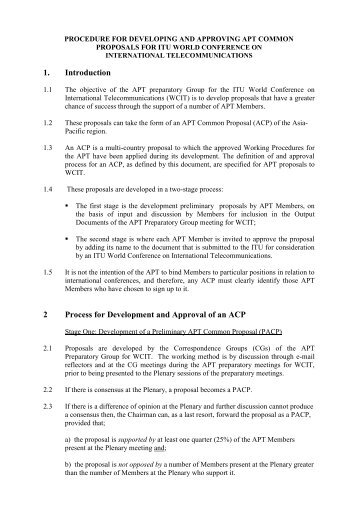 Procedure for Developing and Approving APT Common Proposals ...