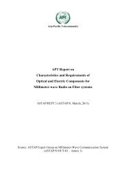 APT Report on Characteristics and Requirements of Optical and ...