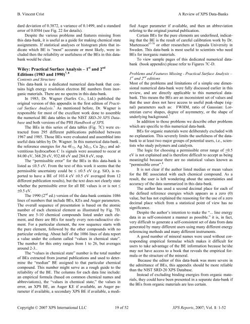 Xps Database Pdf B. Vincent Crist A