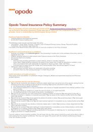 Opodo Travel Insurance Policy Summary