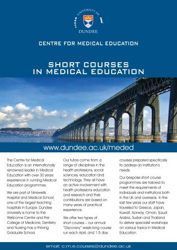 Short courSeS in medical education - School of Medicine