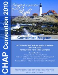 Convention Program - Christian Homeschool Association of ...