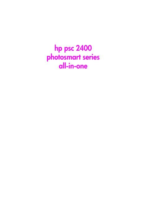 hp psc 2400 photosmart series all-in-one reference guide