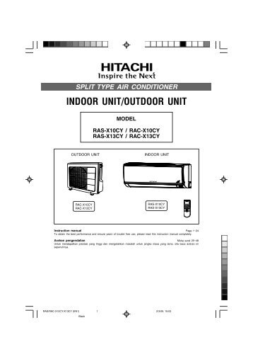 RAS/RAC-X10CY/X13CY (EN1) - Hitachi Air Conditioning Products