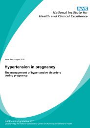 Hypertension in pregnancy (NICE clinical guideline 107)