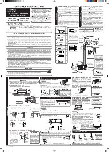 ( ) split unit air conditioner installation manual for service personnel ...